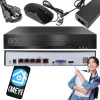 Rejestrator NVR 4CH 4-kanałowy IP POE 8MPX HDD